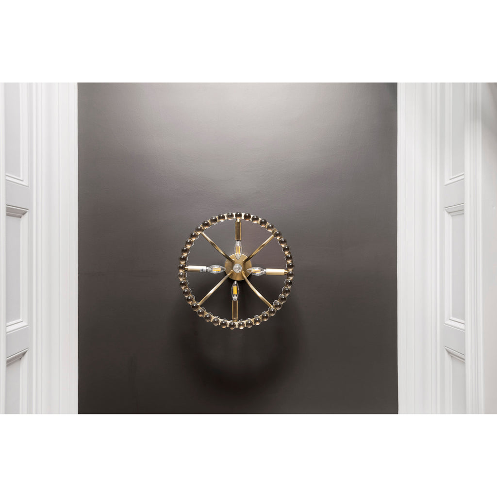 Crystorama Clover 18.25'' Semi Flush Mount in Aged Brass - Additional View