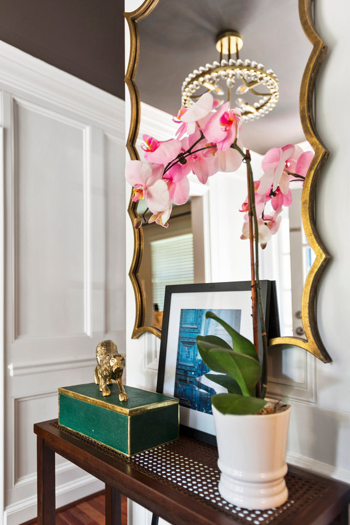 CLO-8894-AG Clover 18.25'' Semi Flush Mount | Lifestyle Image