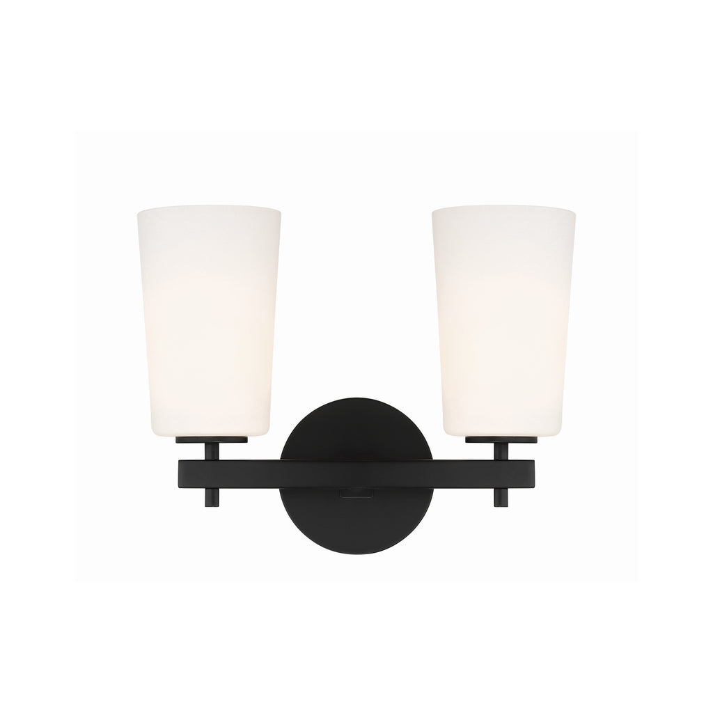 Crystorama-OPEN-BOX Colton 2 Light Sconce in Black - Front View