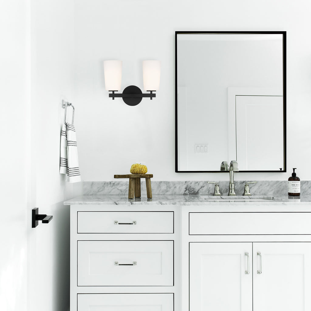Crystorama-OPEN-BOX Colton 2 Light Sconce in Black - Lifestyle View