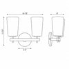 Crystorama-OPEN-BOX Colton 2 Light Sconce - Product Dimensions