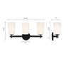 COL-103-BK Colton 3 Light Bath | Dimensions Image