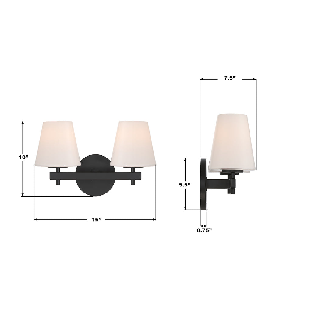 COL-202-BK Colton 16'' Sconce | Dimensions Image