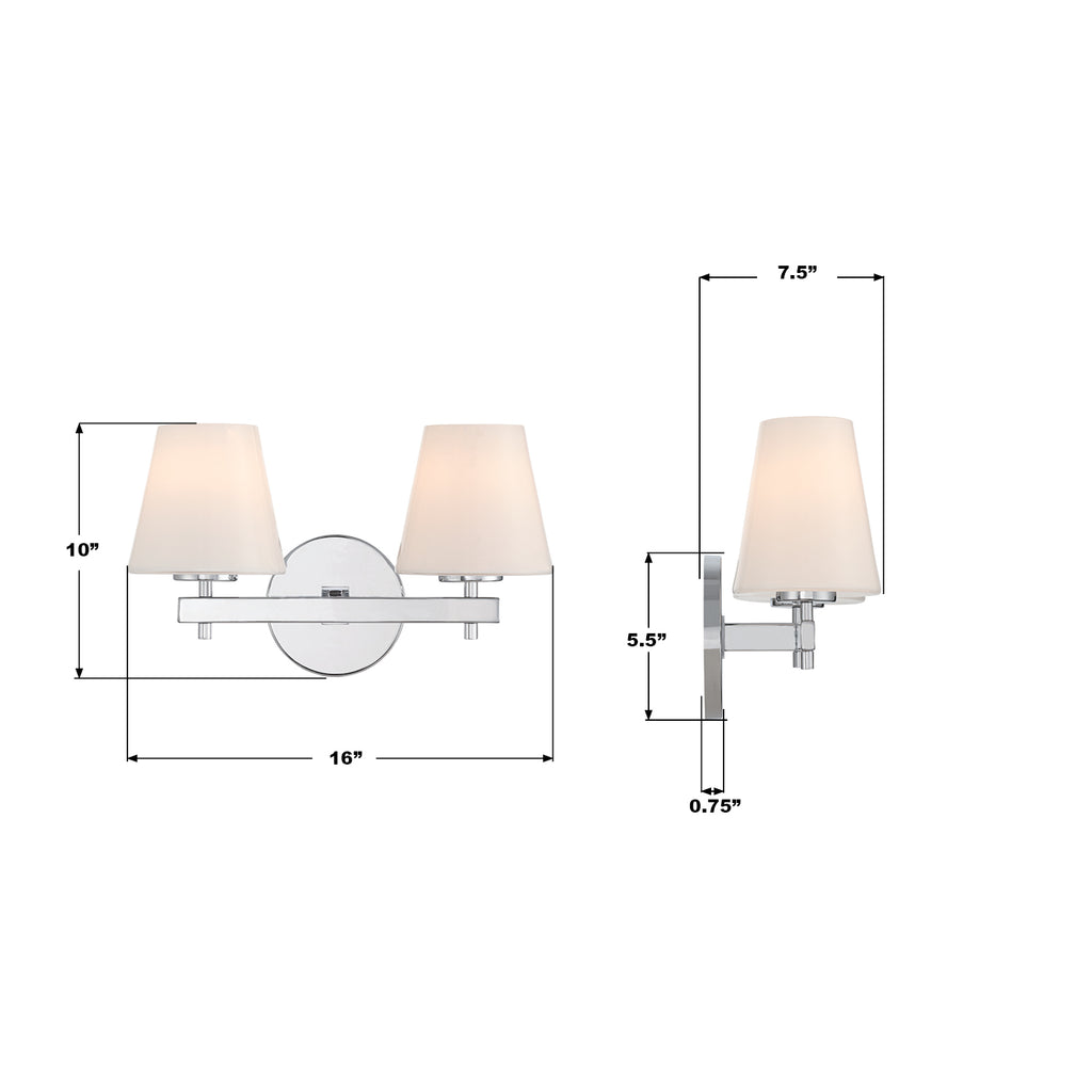 COL-202-CH Colton 16'' Sconce | Dimensions Image