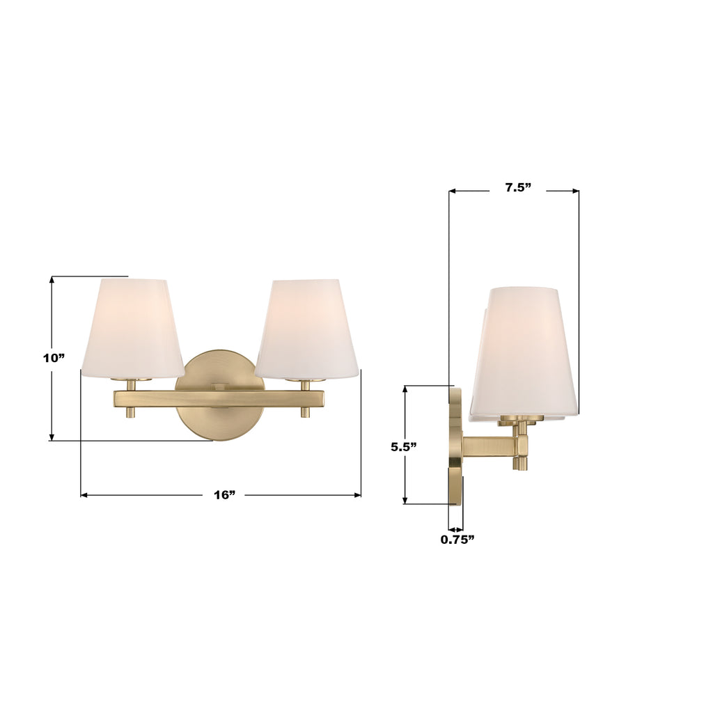 COL-202-VG Colton 16'' Sconce | Dimensions Image