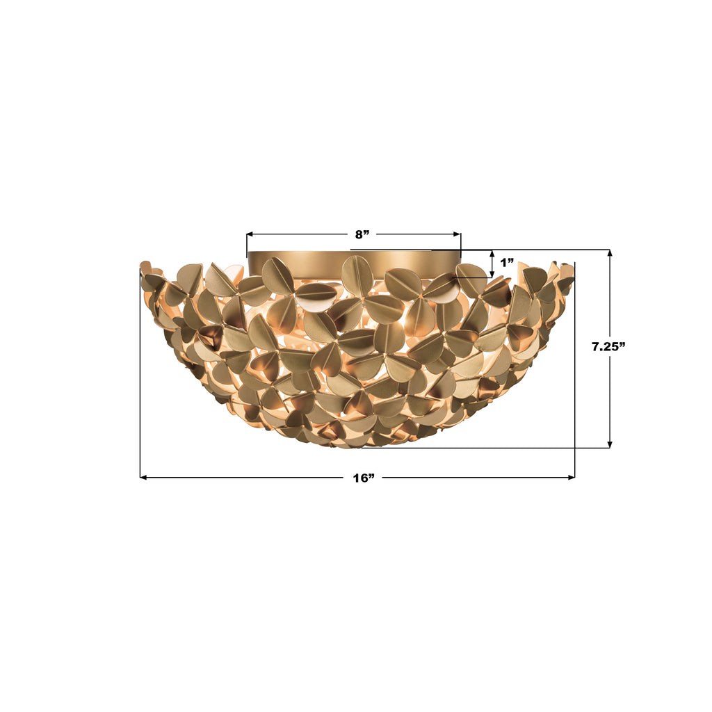 COR-7100-SG Cora 16'' Flush Mount | Dimensions Image