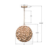 COR-7105-SG Cora 13'' Chandelier | Dimensions Image