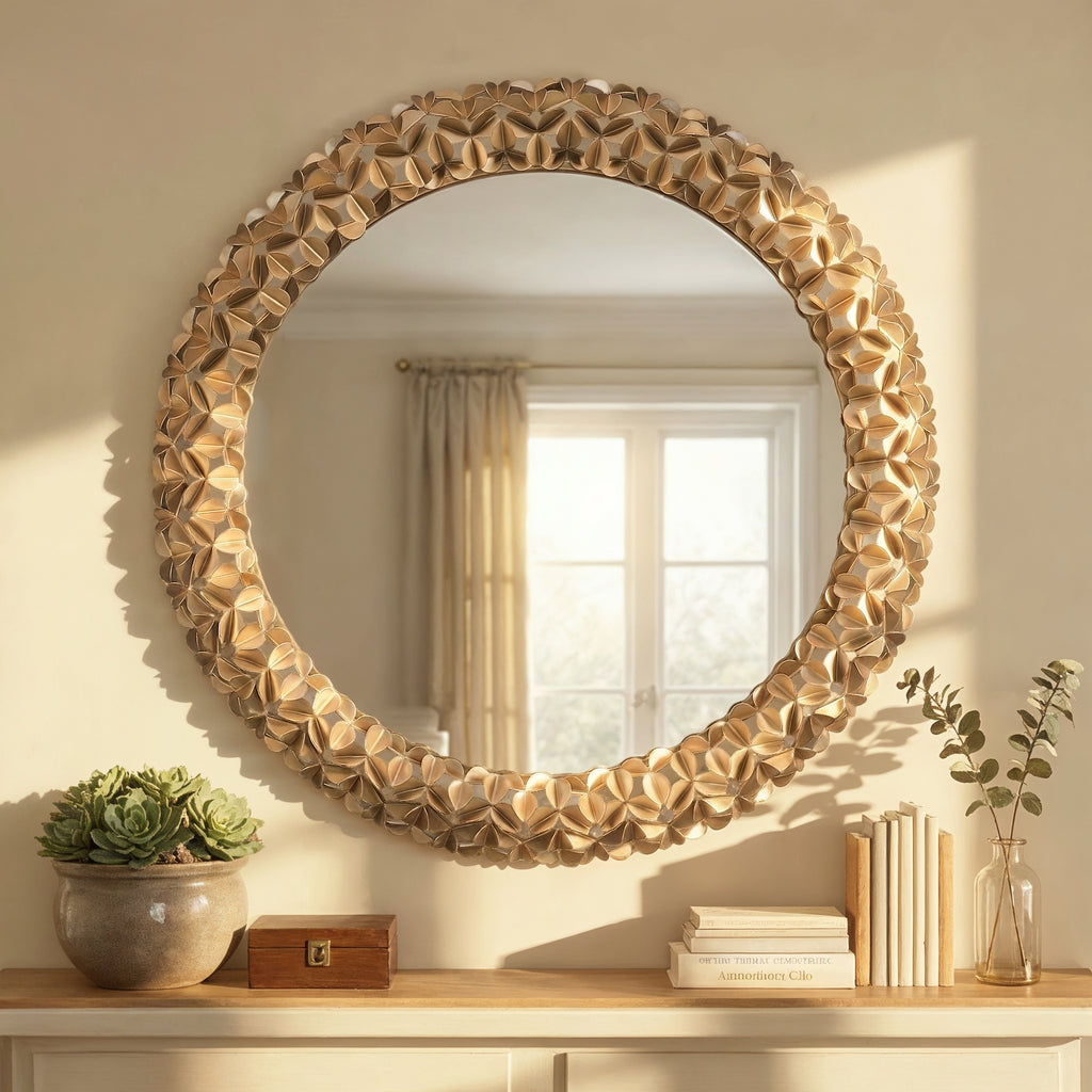 COR-M710-SG Cora 30'' Mirror | Lifestyle Image