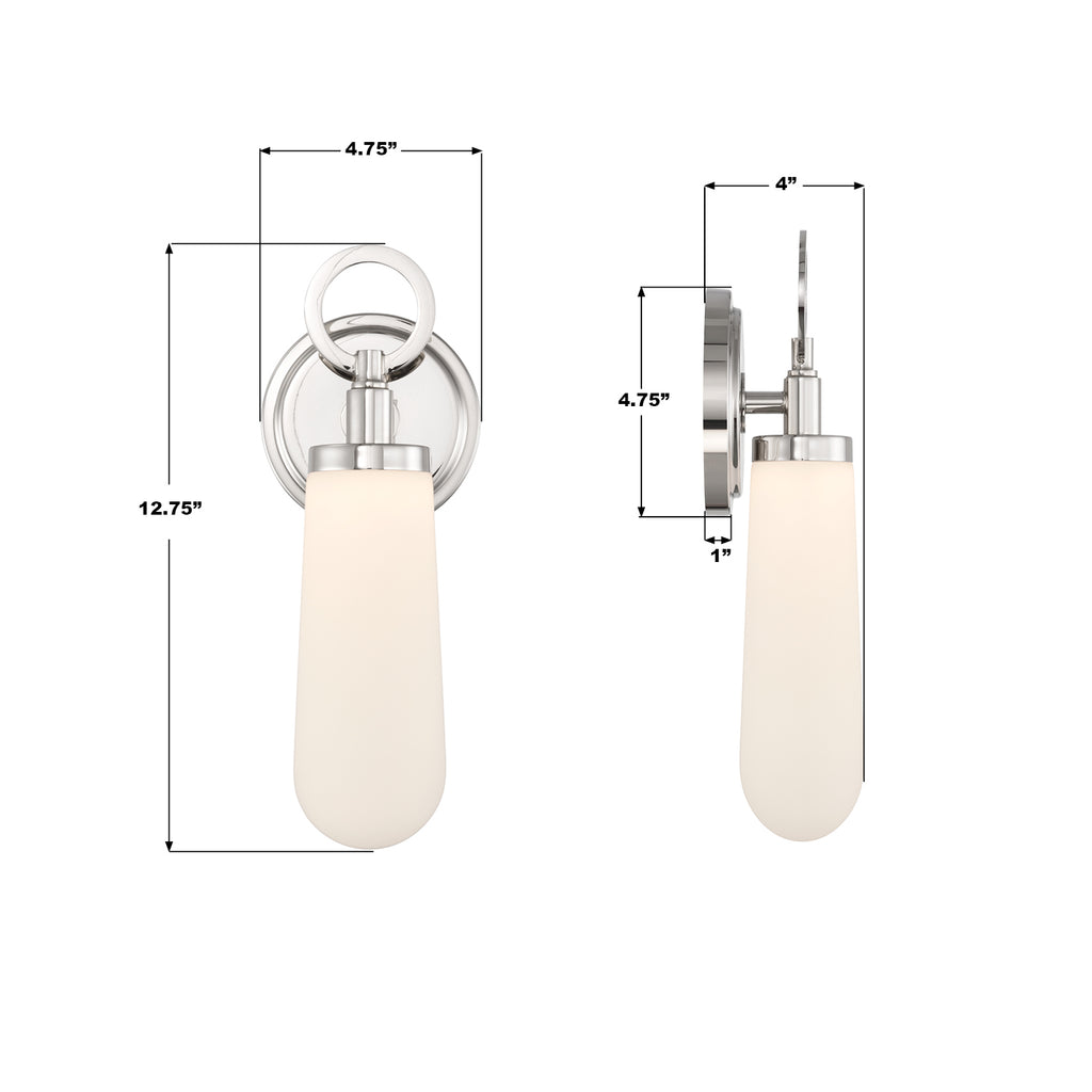 CVN-731-PN Calvin 4.75'' Integrated LED Sconce | Dimensions Image