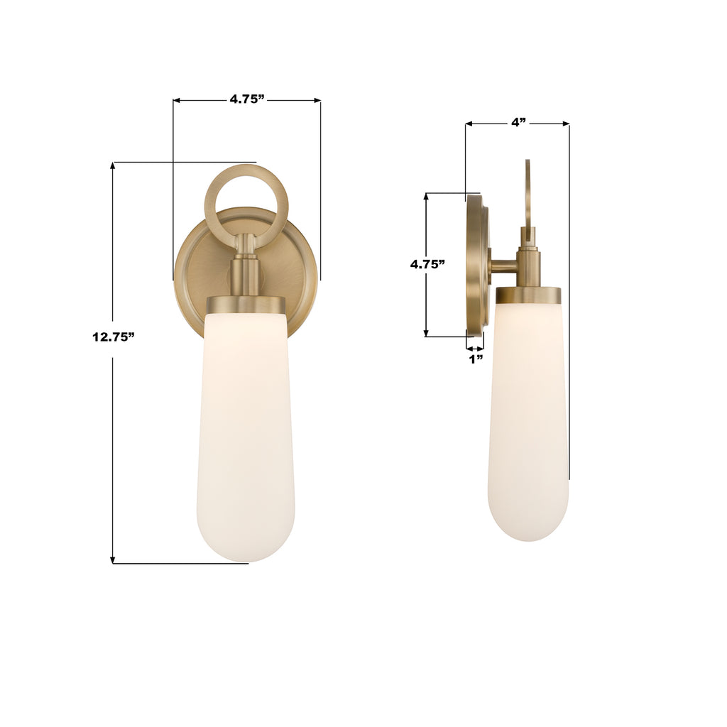 CVN-731-VG Calvin 4.75'' Integrated LED Sconce | Dimensions Image