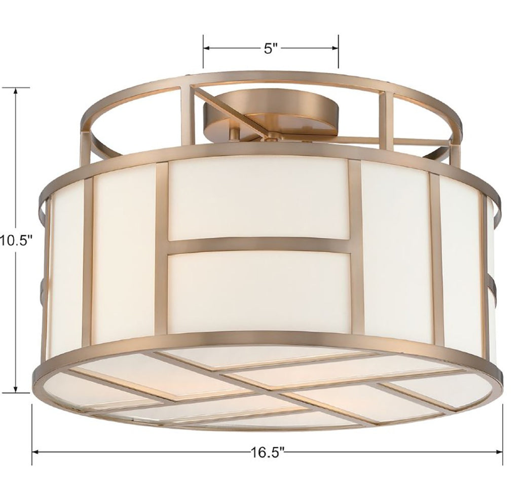 DAN-400-VG Libby Langdon Danielson 3 Light Semi Flush | Dimensions Image