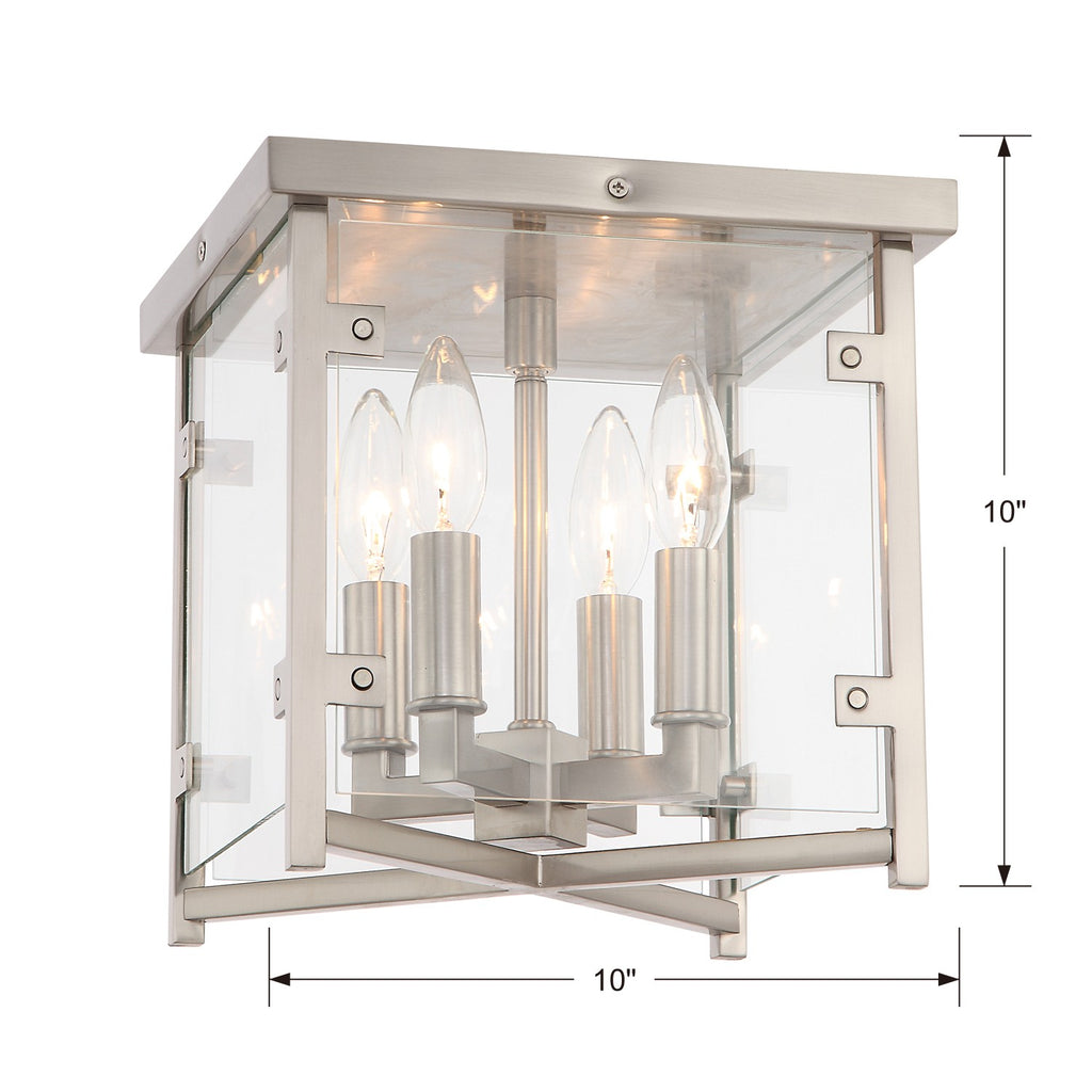 DAN-8793-BN Danbury 4 Light Flush | Dimensions Image