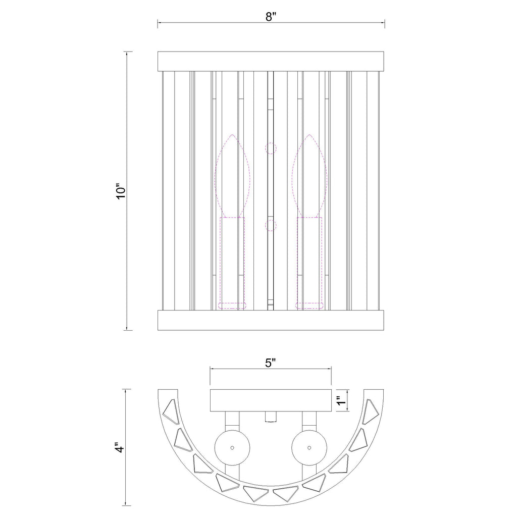Crystorama Darcy 8'' Sconce - Product Dimensions