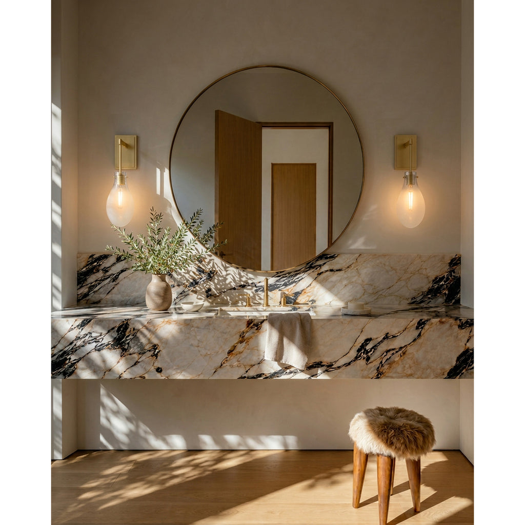 Crystorama Davis 5.75" LED Sconce in Modern Gold - Lifestyle View