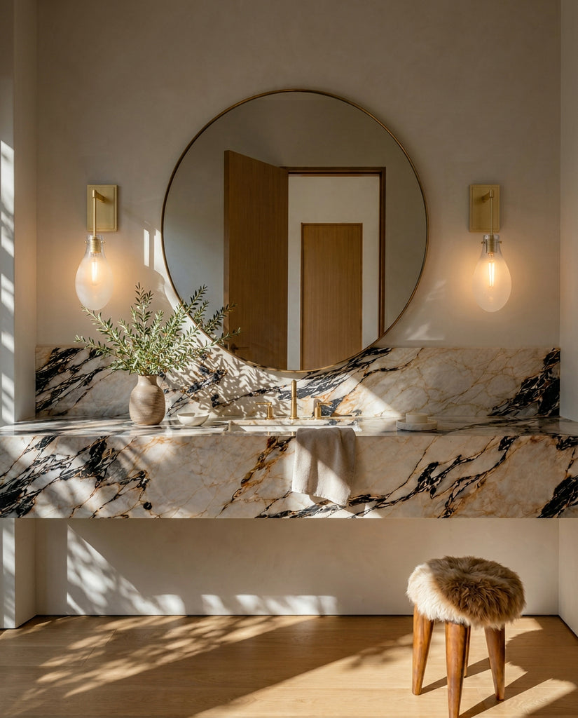 Crystorama Davis 5.75" LED Sconce in Modern Gold - Lifestyle View