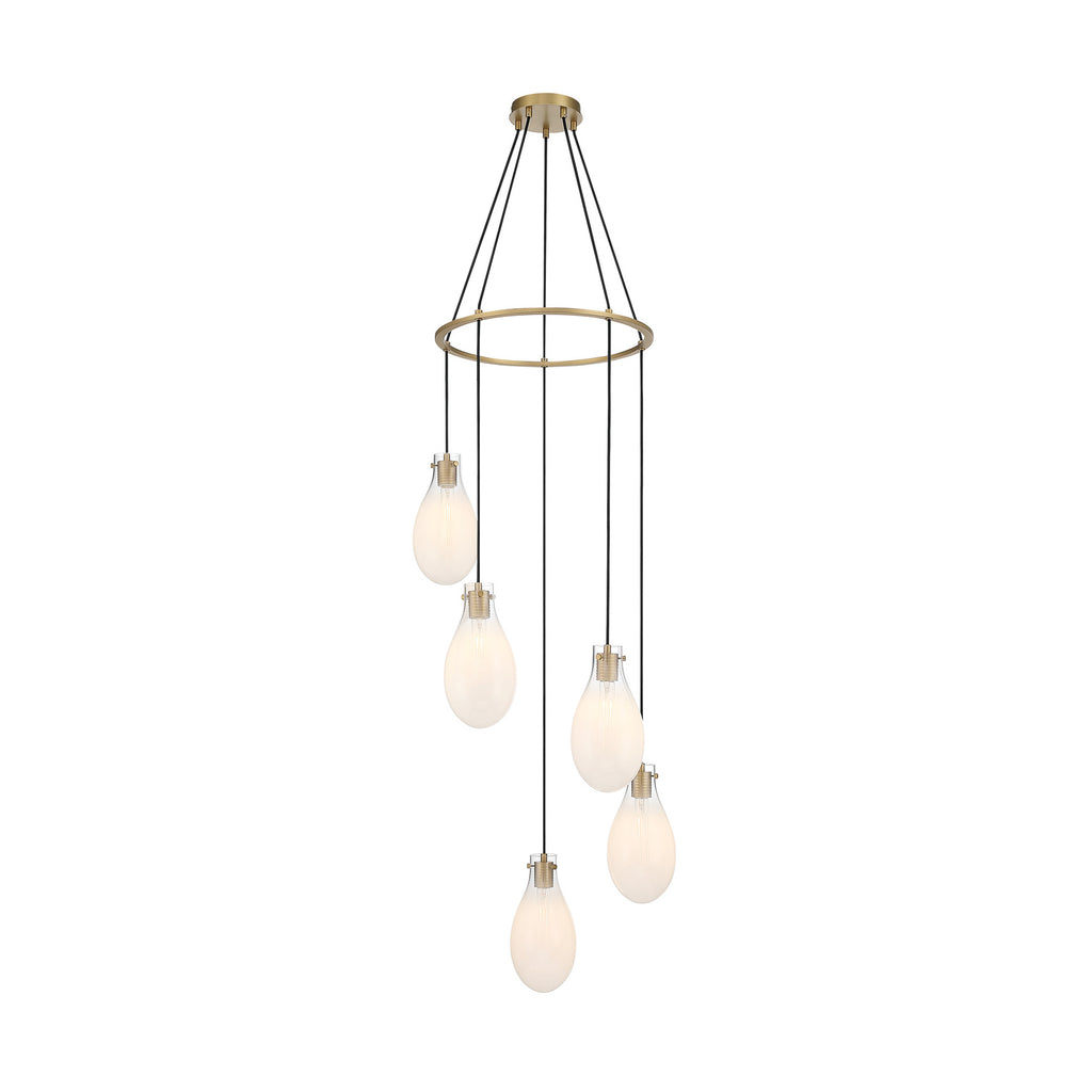 Crystorama Davis 23.25" LED Multi-Light Pendant in Modern Gold - Front View