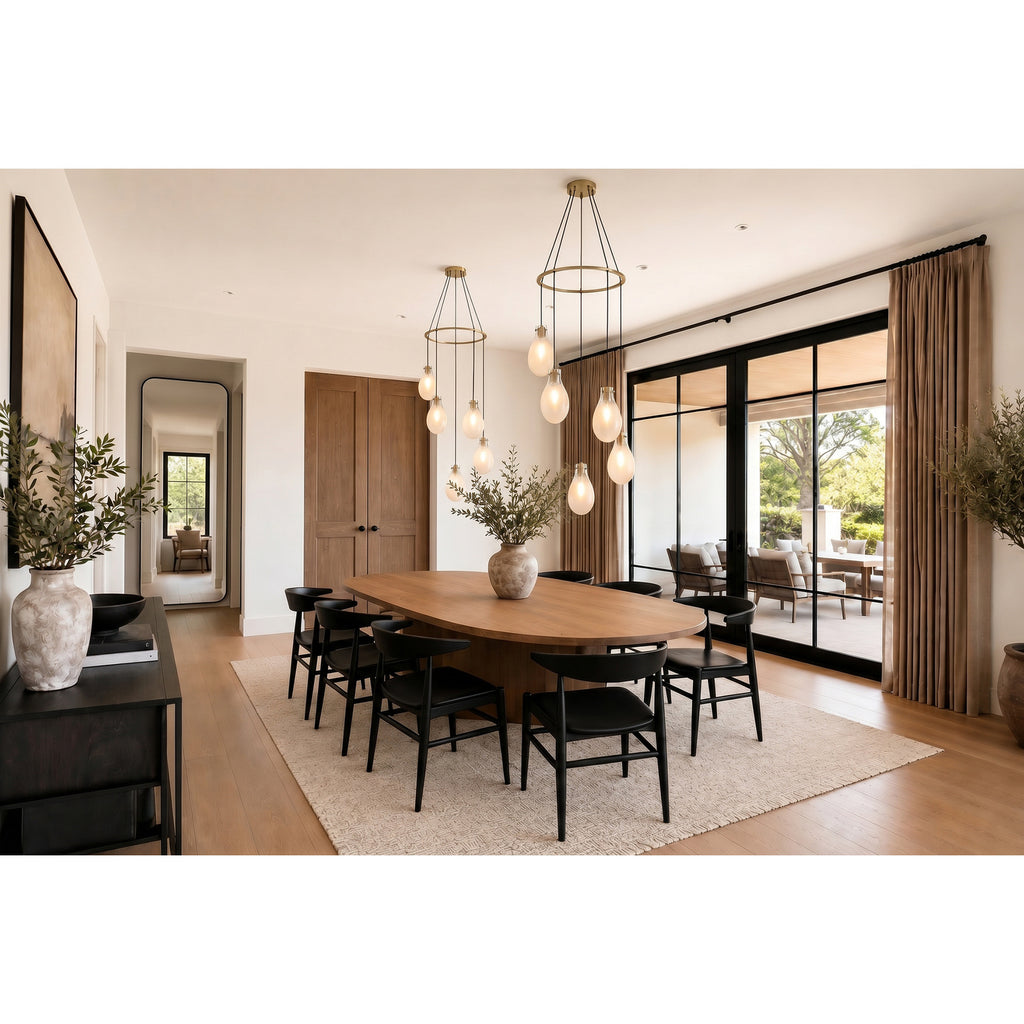 Crystorama Davis 23.25" LED Multi-Light Pendant in Modern Gold - Lifestyle View