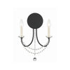 Crystorama-OPEN-BOX Delilah 2 Light Sconce in Matte Black - Front View
