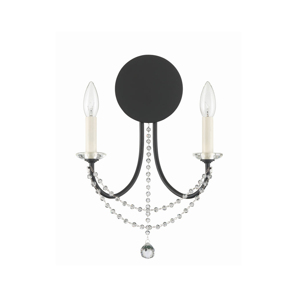 Crystorama Delilah 12.25'' Sconce in Matte Black - Additional View