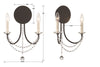 Crystorama-OPEN-BOX Delilah 2 Light Sconce - Product Dimensions