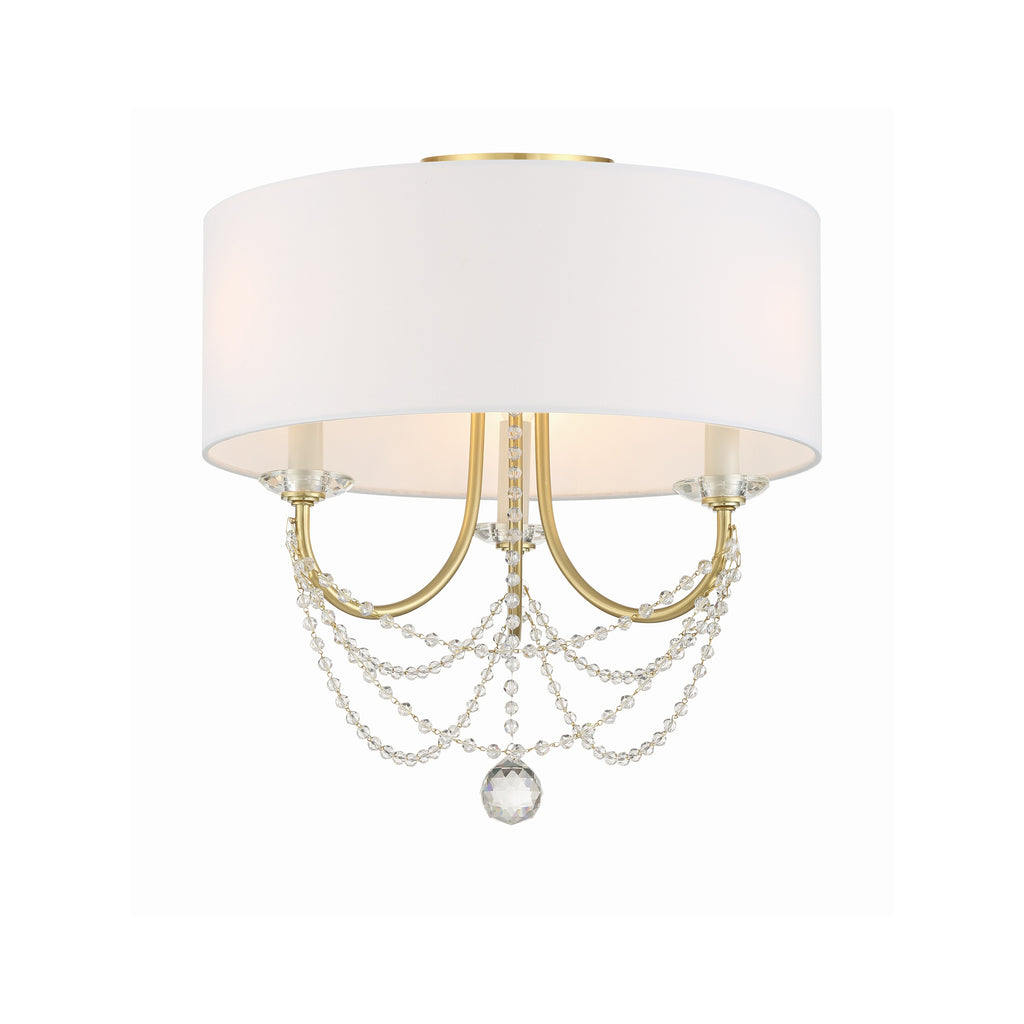 Crystorama Delilah 15.75'' Semi Flush Mount in Aged Brass - Additional View