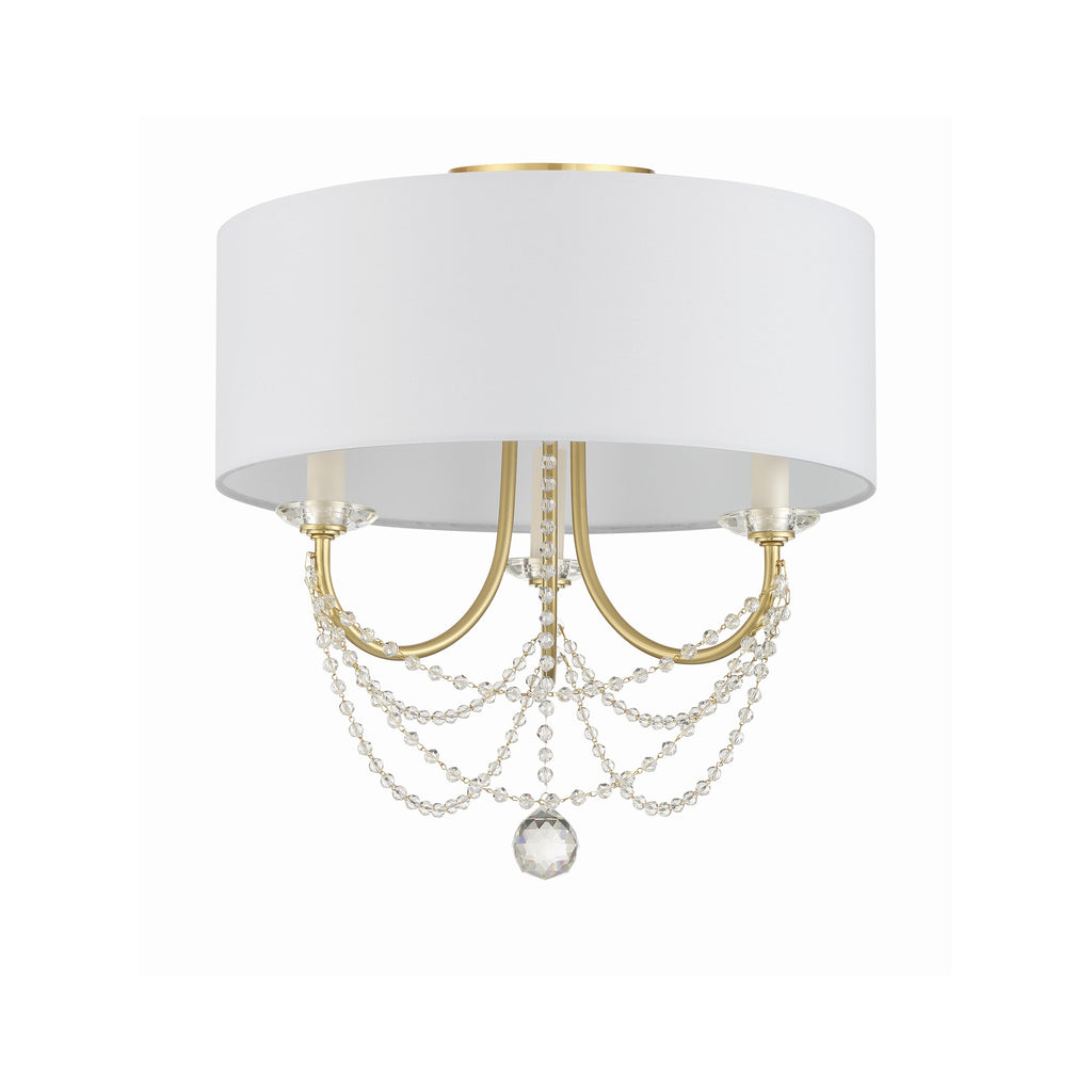 Crystorama Delilah 15.75'' Semi Flush Mount in Aged Brass - Additional View