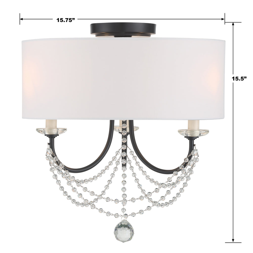 DEL-90803-MK_CEILING Delilah 3 Light Semi Flush Mount | Dimensions Image