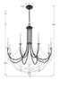 DEL-90806-MK Delilah 6 Light Chandelier | Dimensions Image