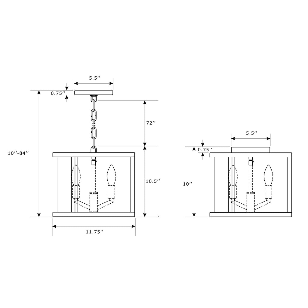 Crystorama Devon 11.75'' Chandelier - Product Dimensions