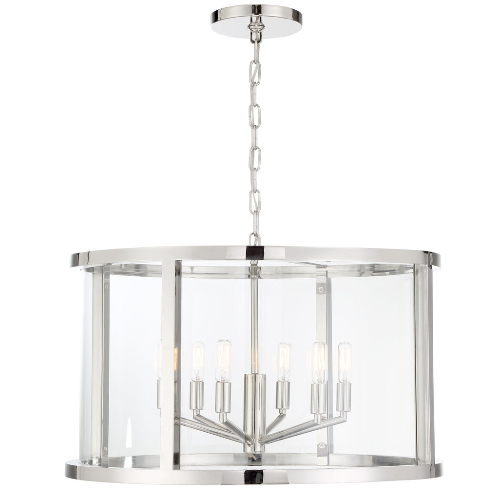 DEV-B8066-PN Libby Langdon Devon 6 Light Lantern Chandelier | Alternate Image