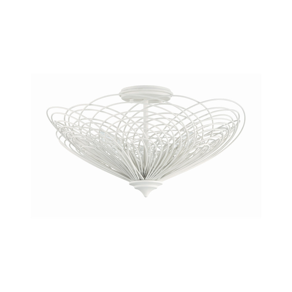 Crystorama Doral 19'' Semi Flush Mount in Matte White - Additional View