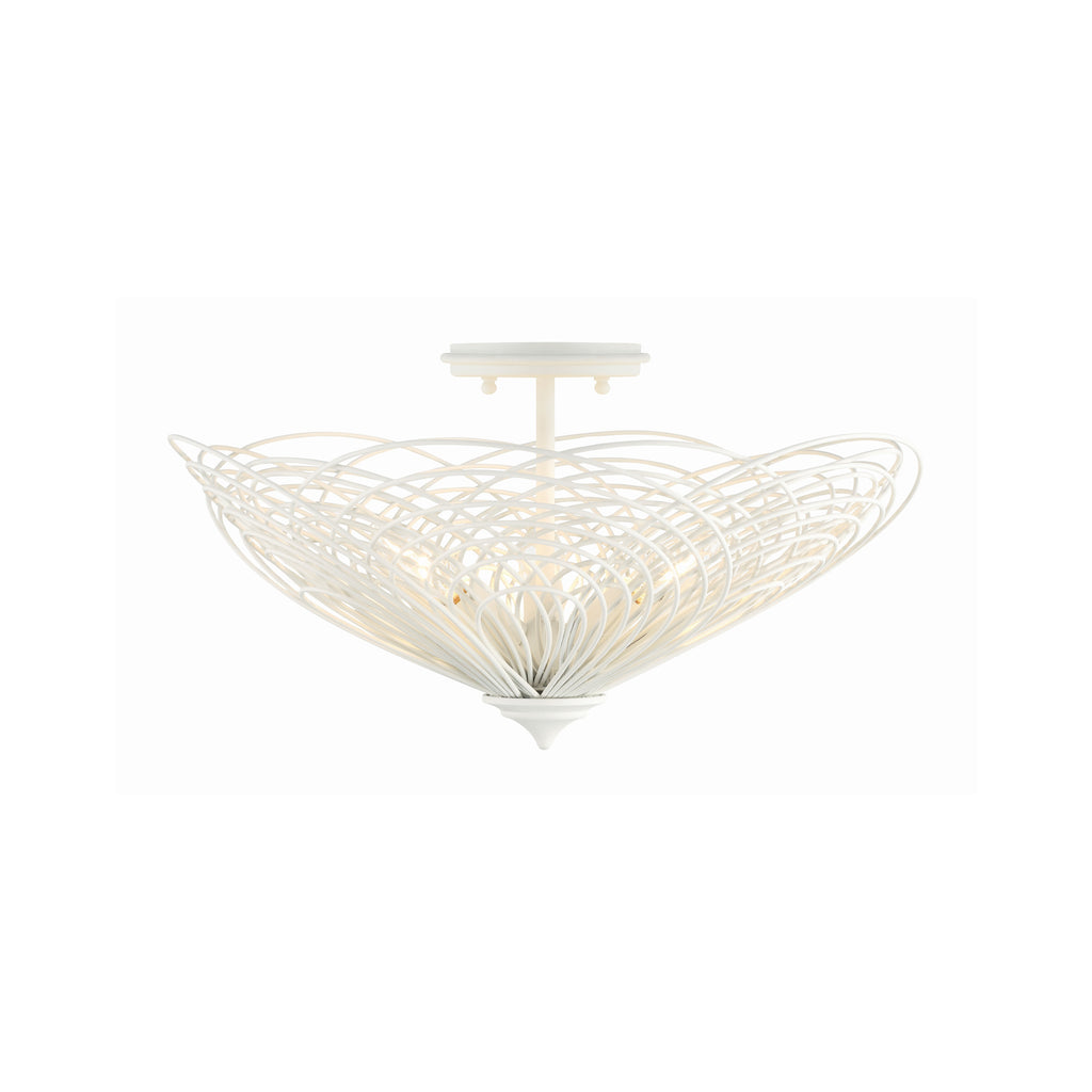 Crystorama Doral 19'' Semi Flush Mount in Matte White - Additional View