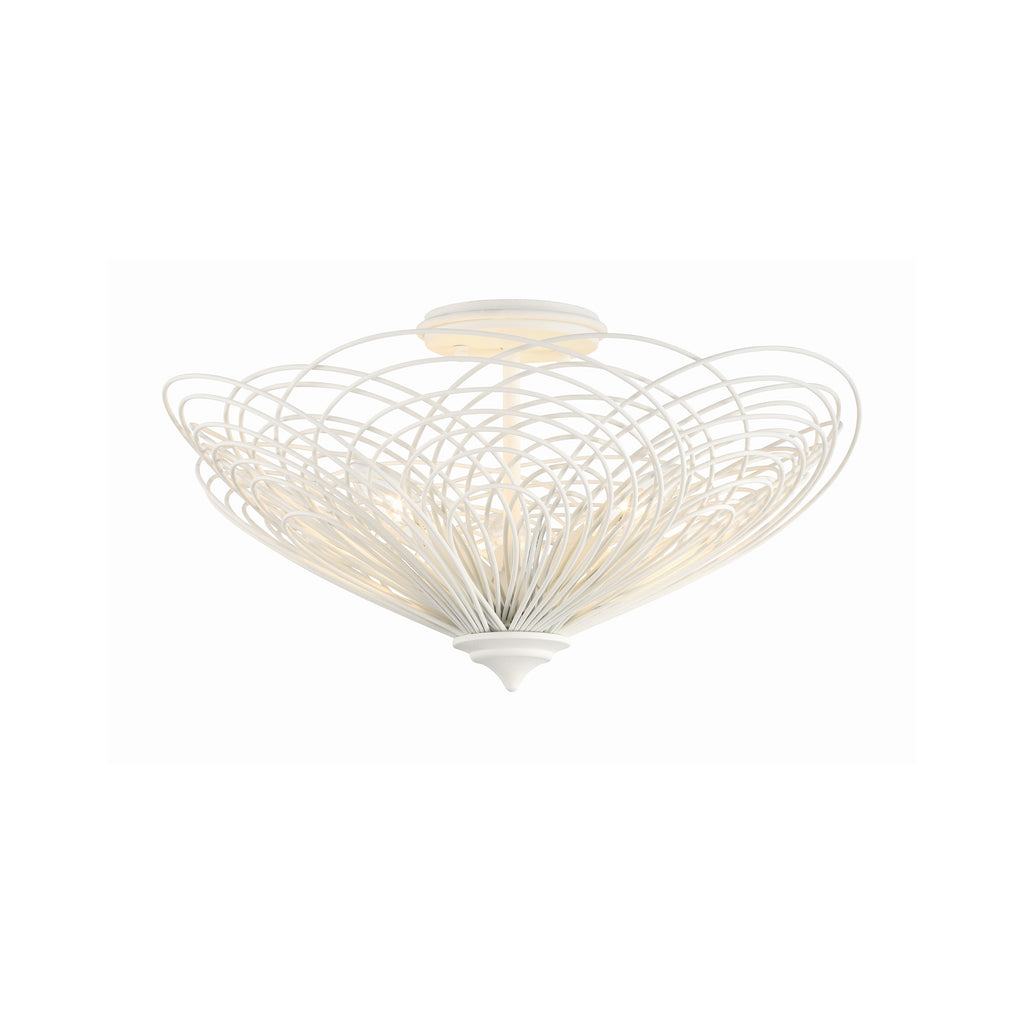 Crystorama Doral 19'' Semi Flush Mount in Matte White - Front View