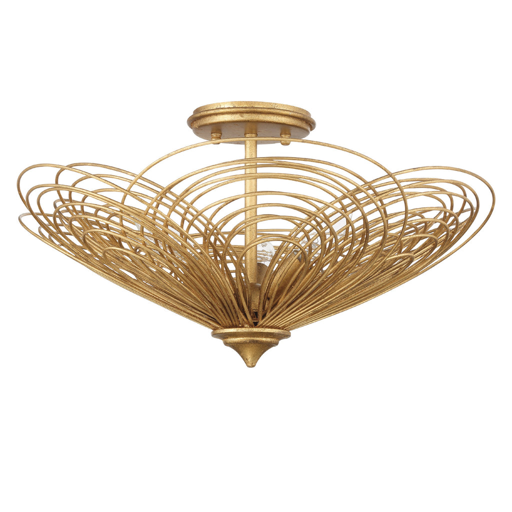 DOR-B7703-RG Doral 3 Light Semi Flush Mount | Main Image