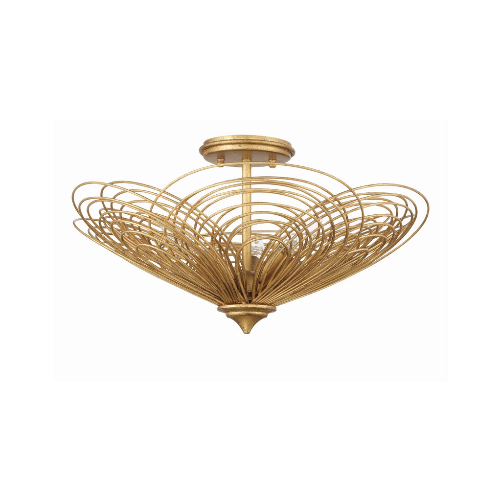 Crystorama Doral 19'' Semi Flush Mount in Renaissance Gold - Front View