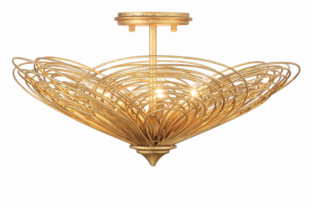 DOR-B7703-RG Doral 3 Light Semi Flush Mount | Alternate Image