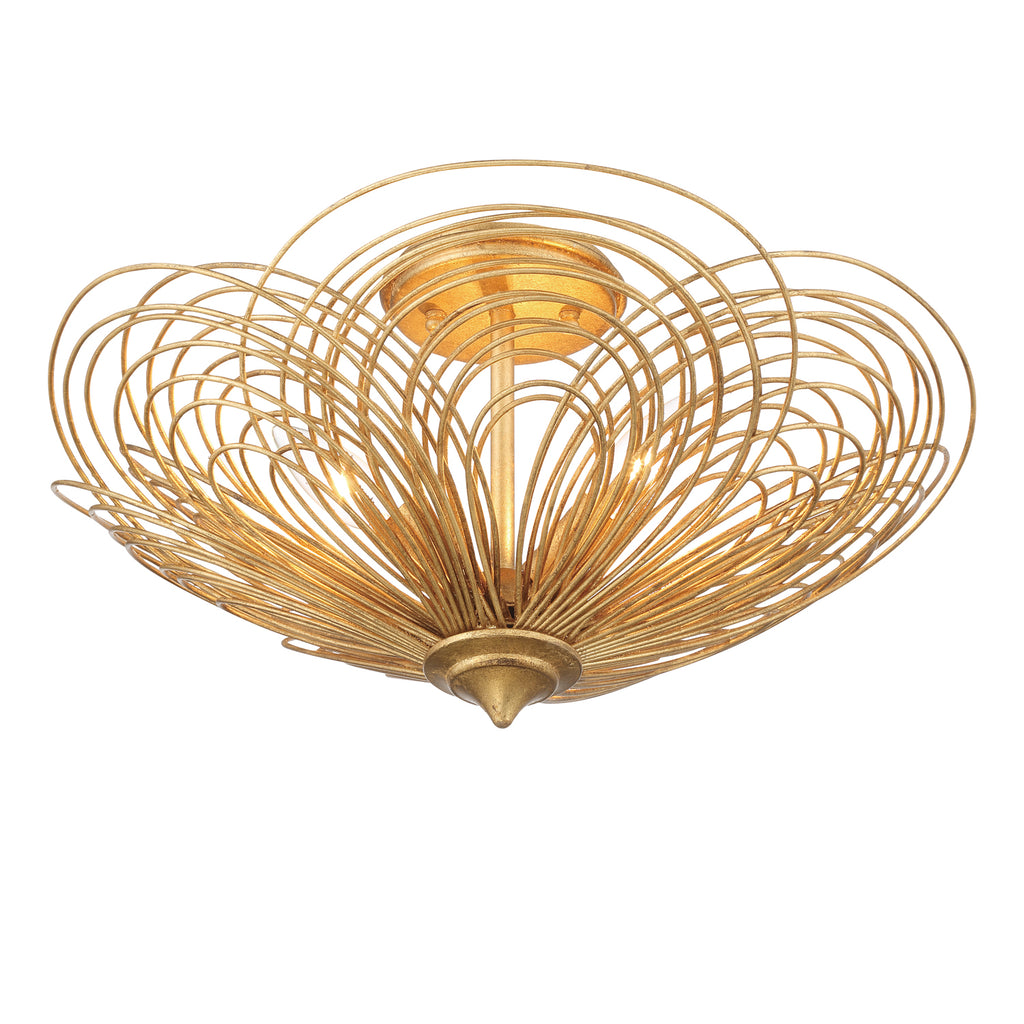 Crystorama Doral 19'' Semi Flush Mount in Renaissance Gold - Additional View