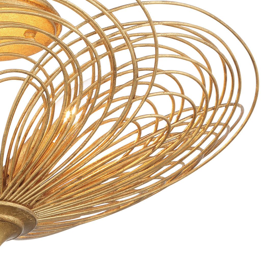 Crystorama Doral 19'' Semi Flush Mount in Renaissance Gold - Additional View