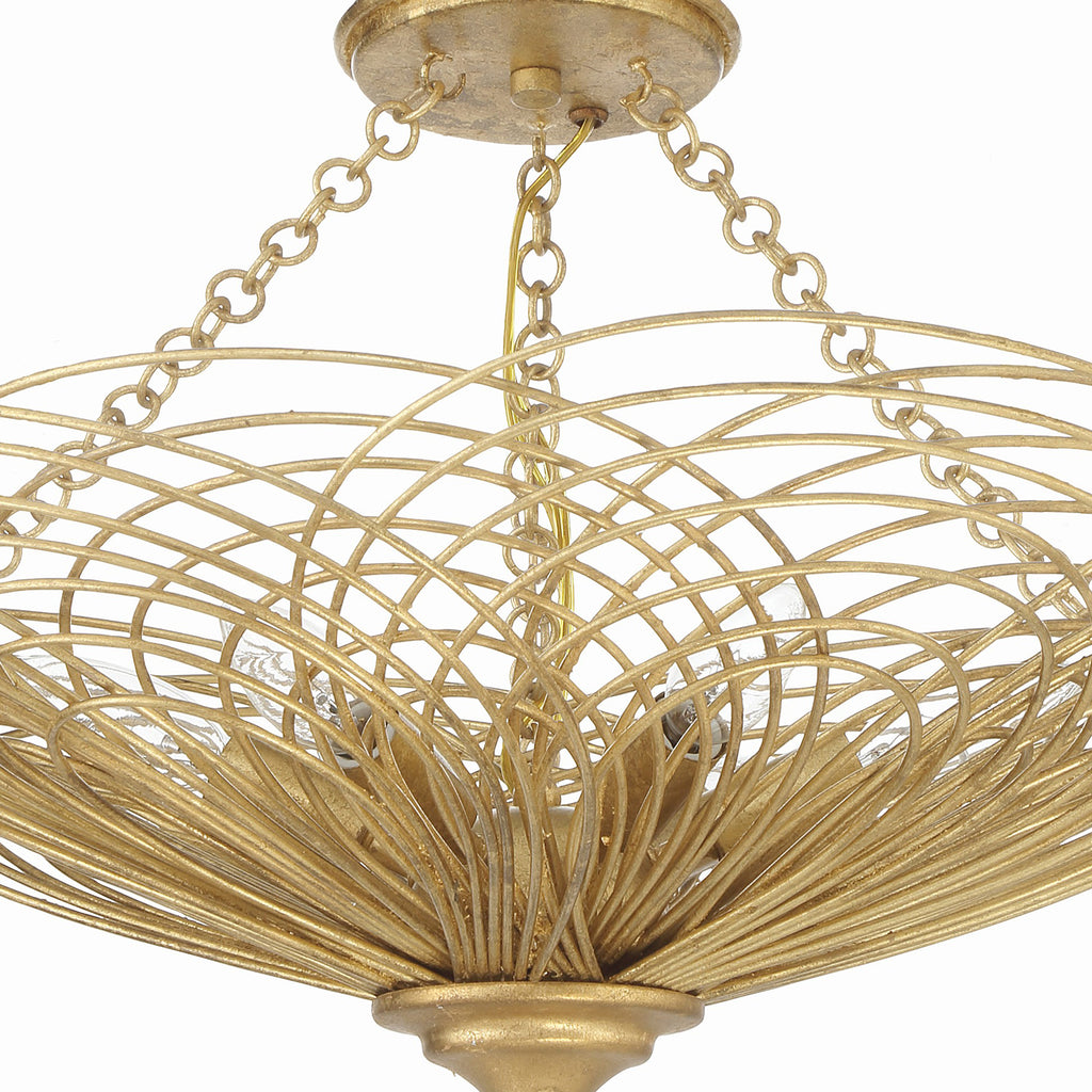 Crystorama Doral 24'' Semi Flush Mount in Renaissance Gold - Additional View