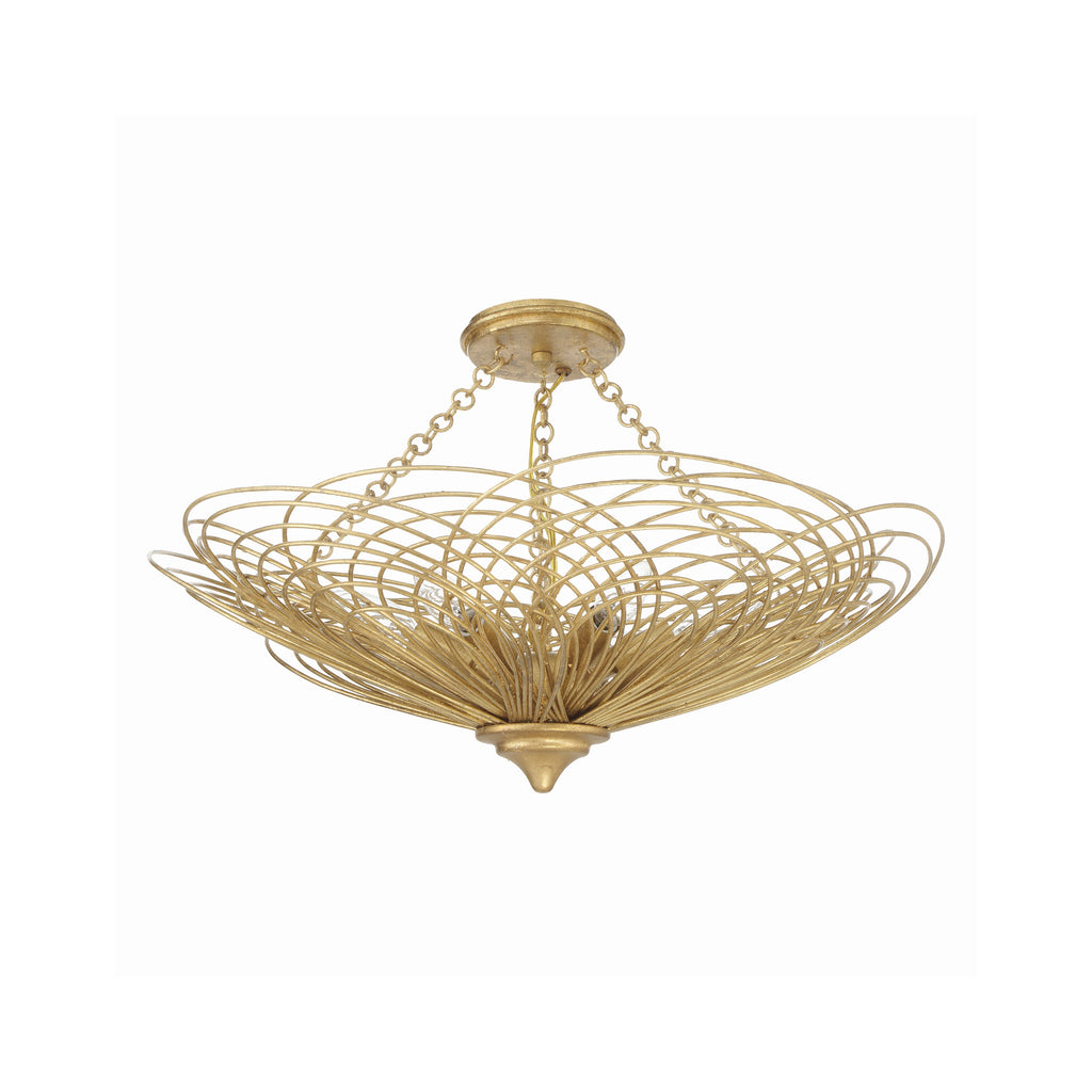 Crystorama Doral 24'' Semi Flush Mount in Renaissance Gold - Front View