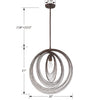 DOR-B7711-FB Doral 1 Light Pendant | Dimensions Image