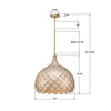 DRB-7005-SG Darby 21'' Pendant | Dimensions Image