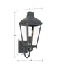 DUM-9801-GE Dumont 1 Light Outdoor Sconce | Dimensions Image