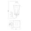 Crystorama Dumont 9.25'' Outdoor Sconce - Product Dimensions