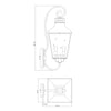 Crystorama Dumont 14.5'' Outdoor Sconce - Product Dimensions