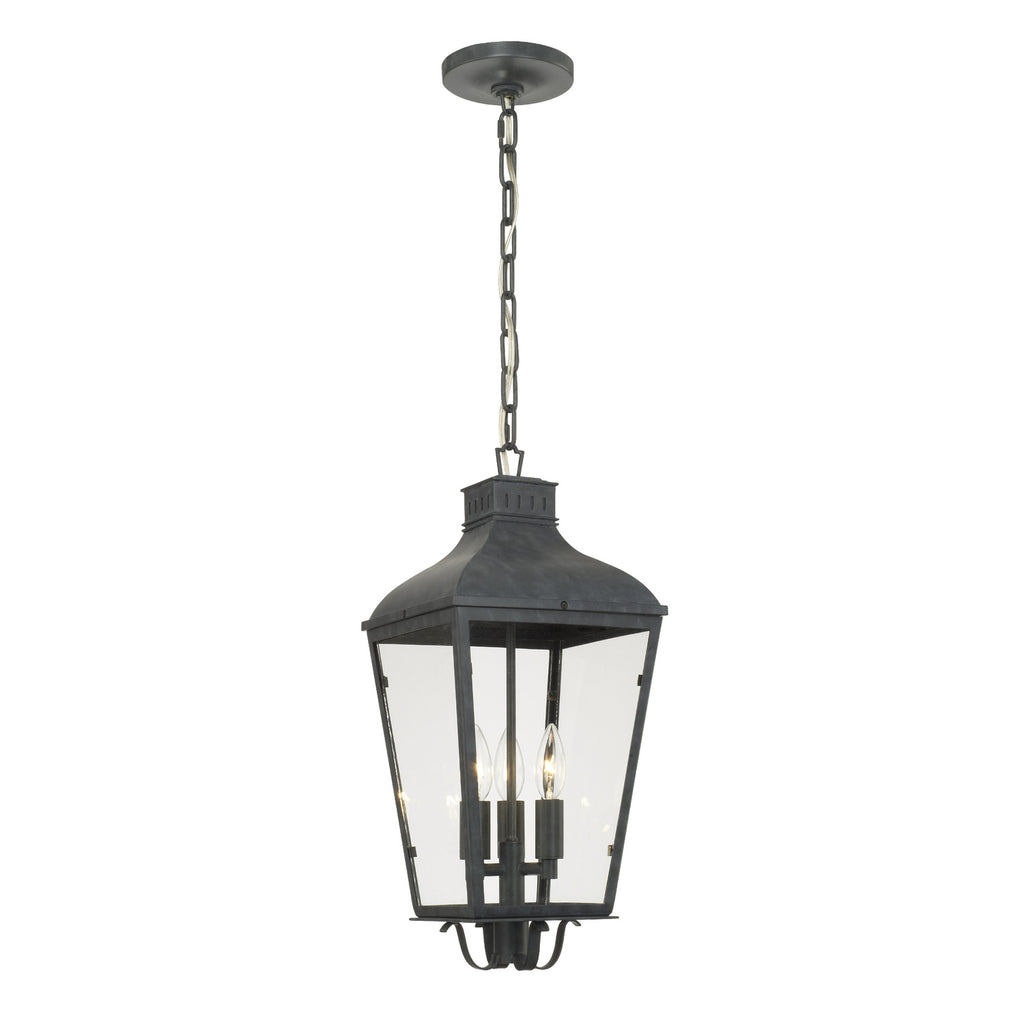 Crystorama-OPEN-BOX Dumont 3 Light Outdoor Pendant in Graphite - Front View