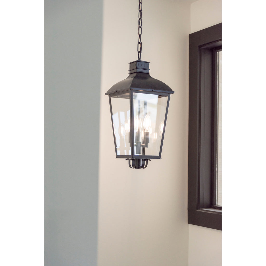 Crystorama Dumont 9.25'' Outdoor Pendant in Graphite - Lifestyle View