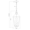 Crystorama-OPEN-BOX Dumont 3 Light Outdoor Pendant - Product Dimensions