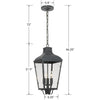 DUM-9805-GE_ULN Dumont 3 Light Outdoor Pendant | Dimensions Image