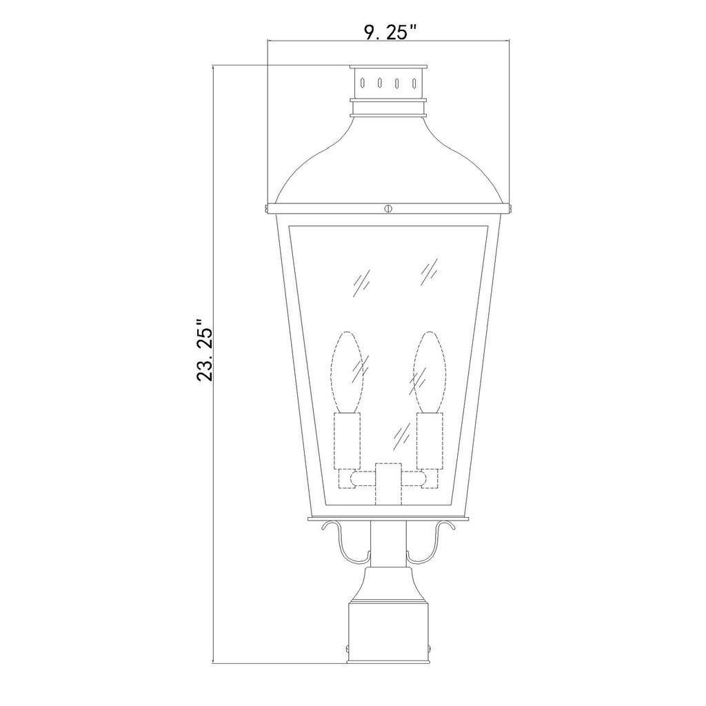 Crystorama Dumont 9.25'' Outdoor Post - Product Dimensions